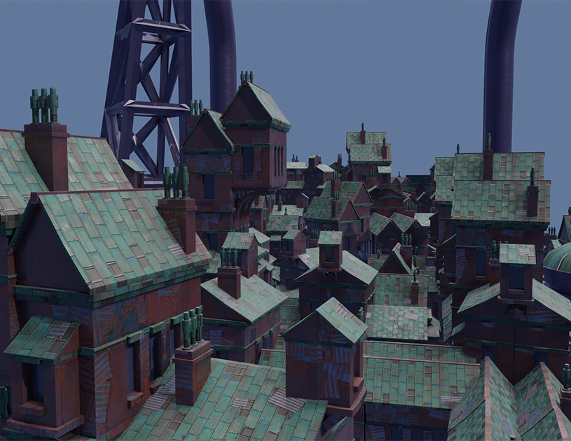 a view of the rooftopf of your city